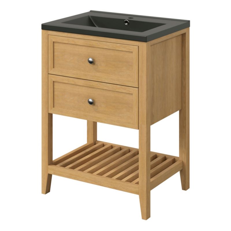 GoodHome Nira keramisk vask 60 cm sort