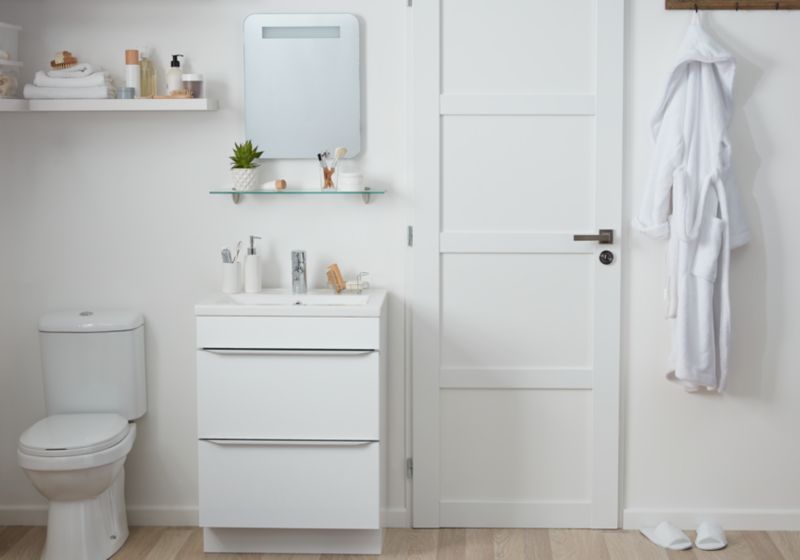 GoodHome Nira keramisk vask 60 cm med bundventil