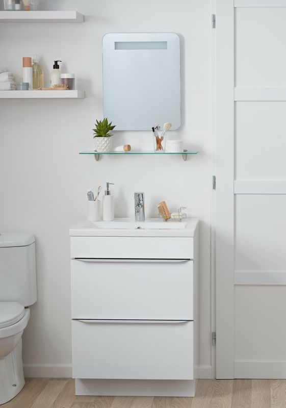 GoodHome Nira keramisk vask 60 cm med bundventil