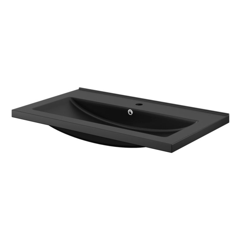 GoodHome Nira keramisk vask 80 cm sort