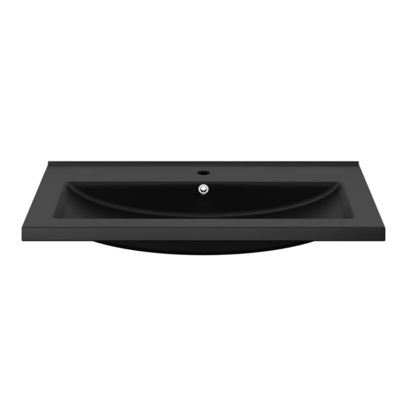 GoodHome Nira keramisk vask 80 cm sort