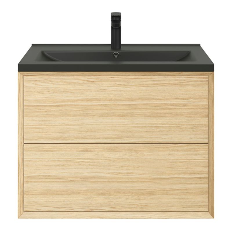 GoodHome Nira keramisk vask 80 cm sort