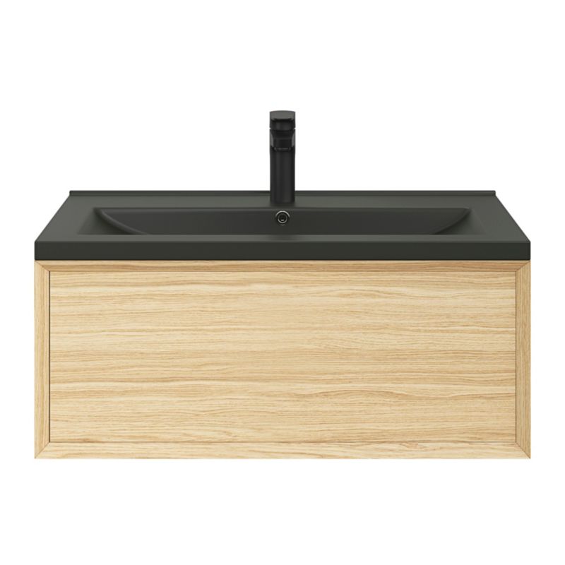 GoodHome Nira keramisk vask 80 cm sort