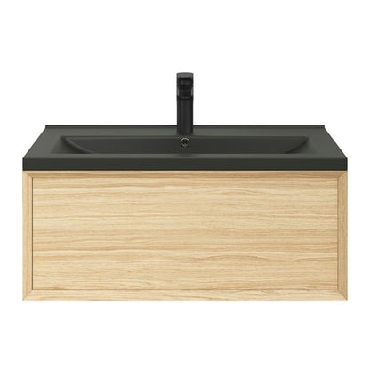GoodHome Nira keramisk vask 80 cm sort