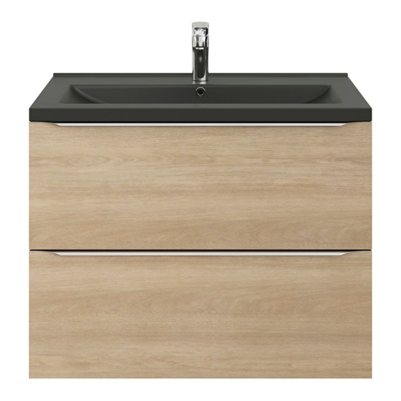 GoodHome Nira keramisk vask 80 cm sort