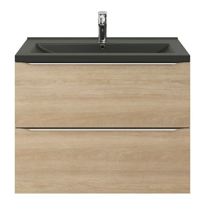 GoodHome Nira keramisk vask 80 cm sort