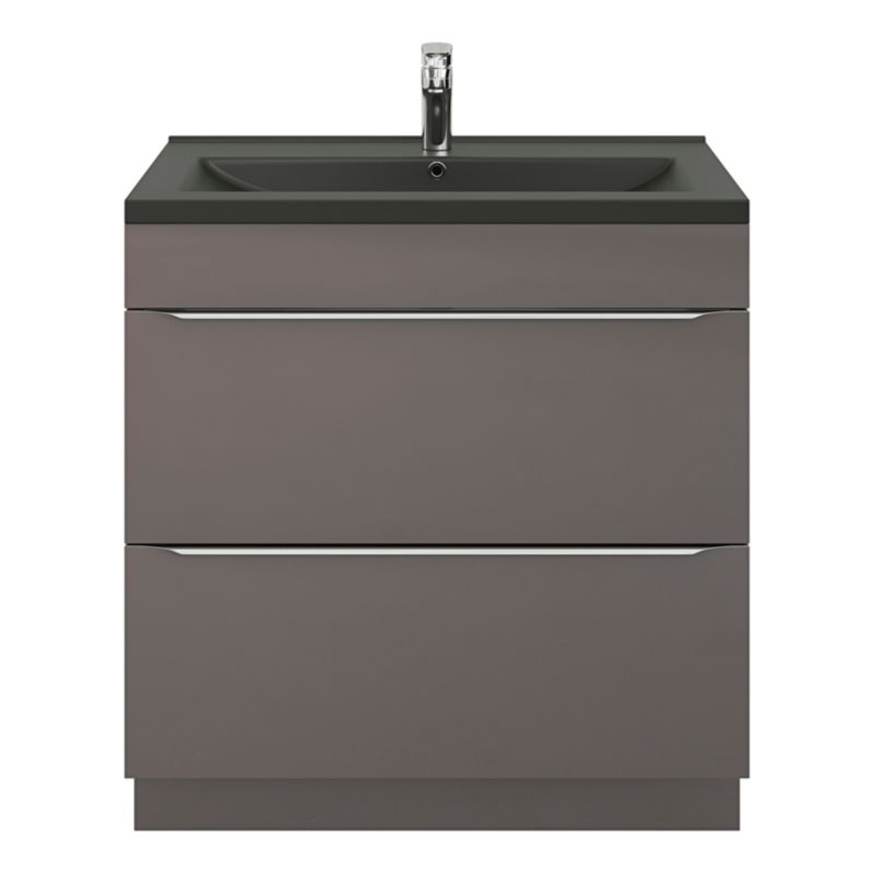 GoodHome Nira keramisk vask 80 cm sort