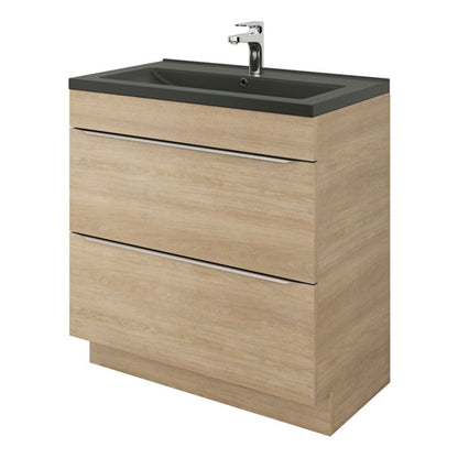 GoodHome Nira keramisk vask 80 cm sort
