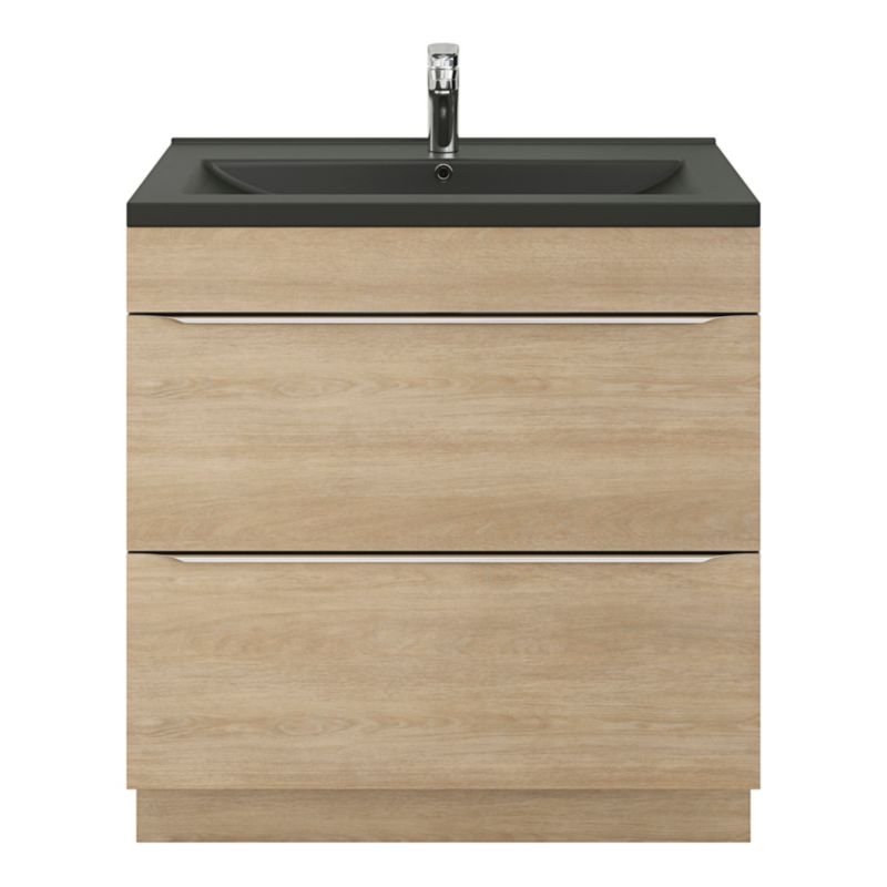 GoodHome Nira keramisk vask 80 cm sort