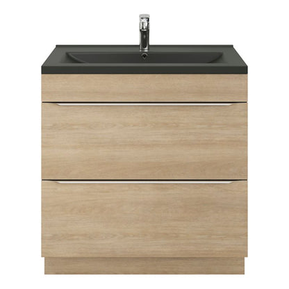 GoodHome Nira keramisk vask 80 cm sort