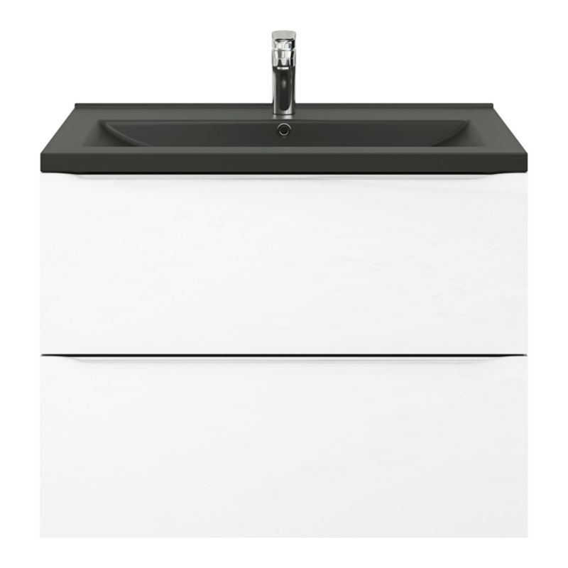 GoodHome Nira keramisk vask 80 cm sort