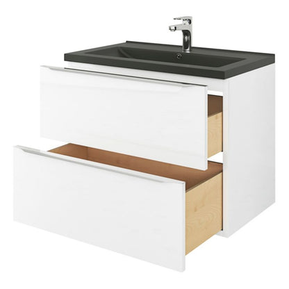 GoodHome Nira keramisk vask 80 cm sort