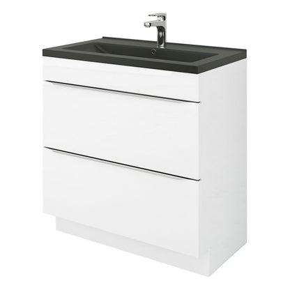 GoodHome Nira keramisk vask 80 cm sort