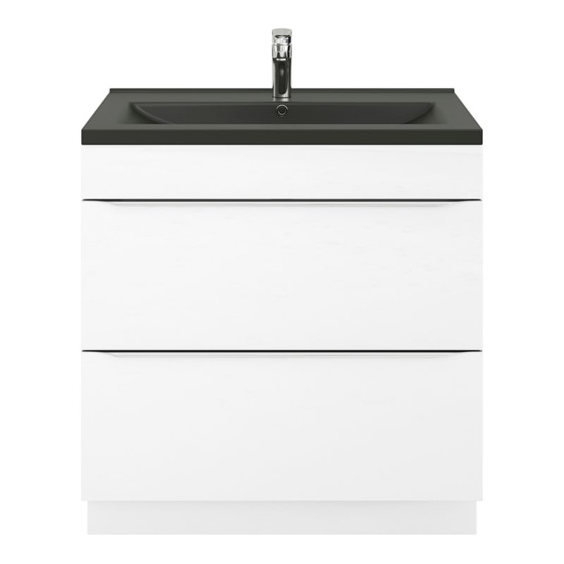 GoodHome Nira keramisk vask 80 cm sort