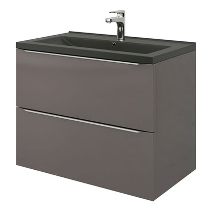 GoodHome Nira keramisk vask 80 cm sort
