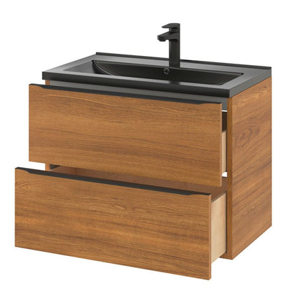 GoodHome Nira keramisk vask 80 cm sort
