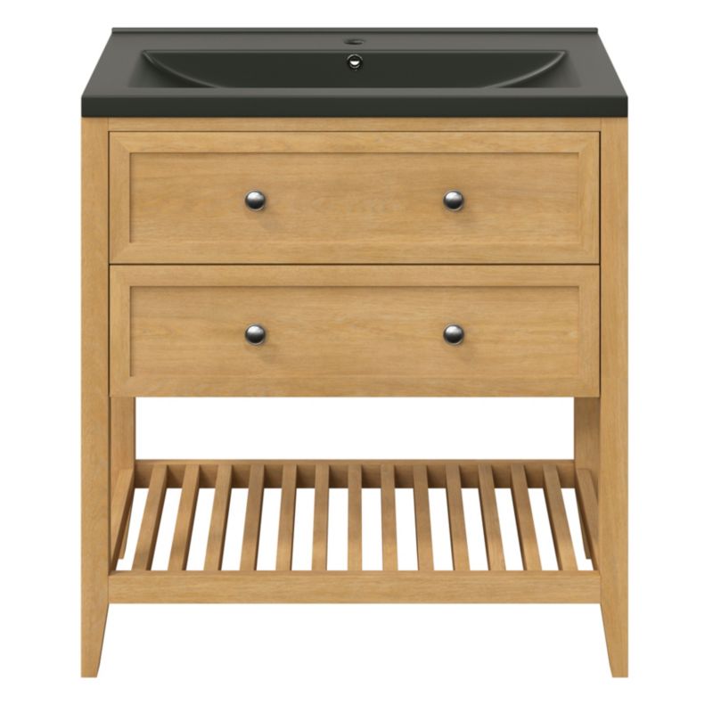 GoodHome Nira keramisk vask 80 cm sort