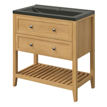 GoodHome Nira keramisk vask 80 cm sort