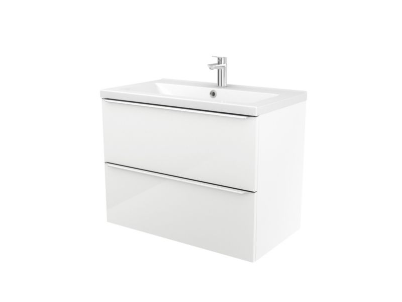 GoodHome Nira keramisk vask 81 cm med bundventil