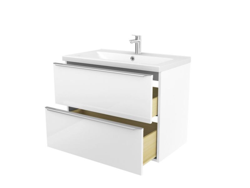 GoodHome Nira keramisk vask 81 cm med bundventil