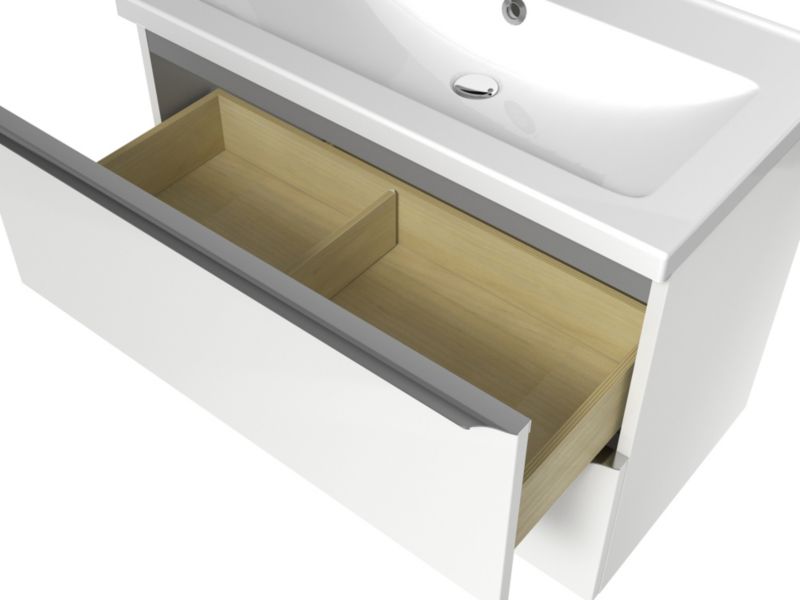 GoodHome Nira keramisk vask 81 cm med bundventil