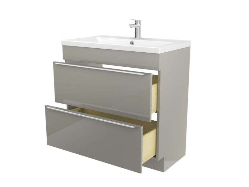 GoodHome Nira keramisk vask 81 cm med bundventil