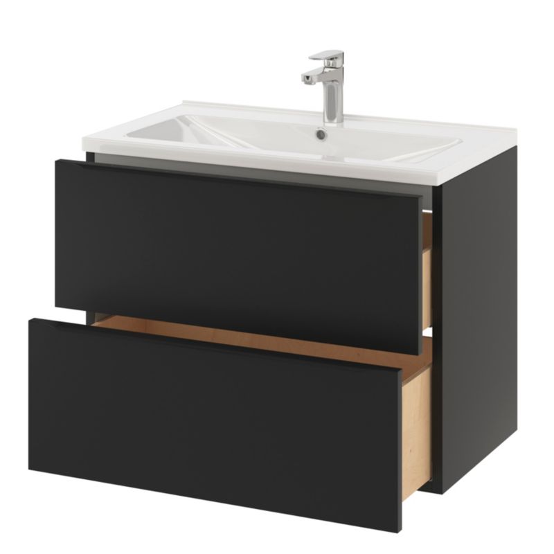 GoodHome Nira keramisk vask 81 cm med bundventil