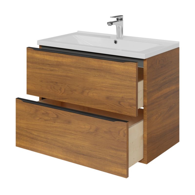 GoodHome Nira keramisk vask 81 cm med bundventil