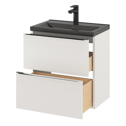 GoodHome Nira Slim keramisk vask 12,4 x 36,3 x 60,4 cm mat-sort