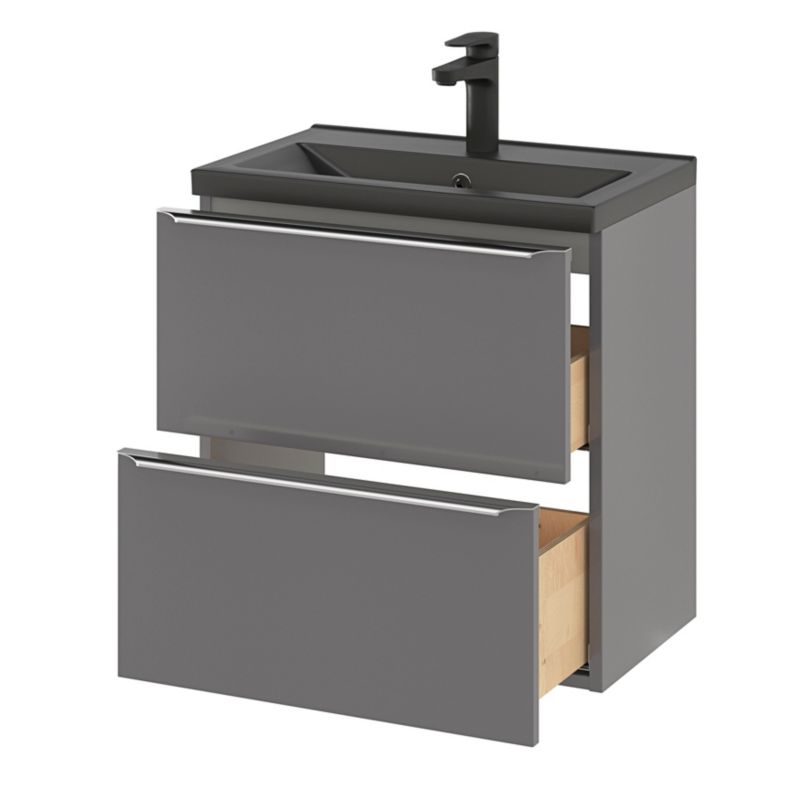 GoodHome Nira Slim keramisk vask 12,4 x 36,3 x 60,4 cm mat-sort