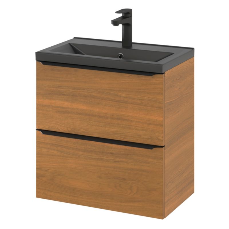 GoodHome Nira Slim keramisk vask 12,4 x 36,3 x 60,4 cm mat-sort