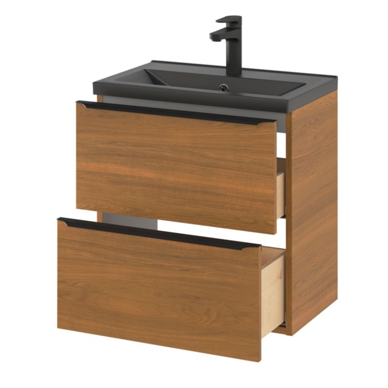 GoodHome Nira Slim keramisk vask 12,4 x 36,3 x 60,4 cm mat-sort