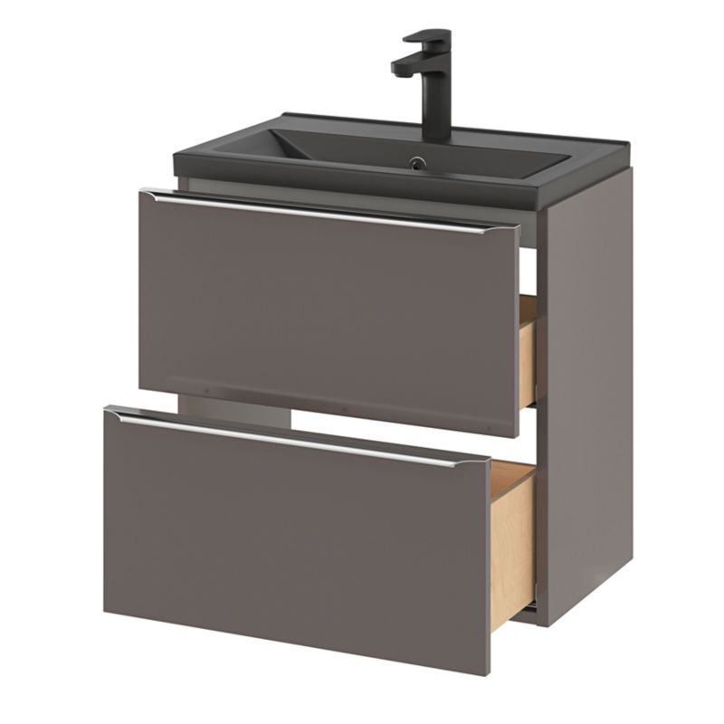 GoodHome Nira Slim keramisk vask 12,4 x 36,3 x 60,4 cm mat-sort