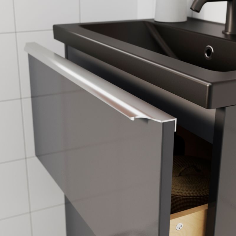 GoodHome Nira Slim keramisk vask 12,4 x 36,3 x 60,4 cm mat-sort