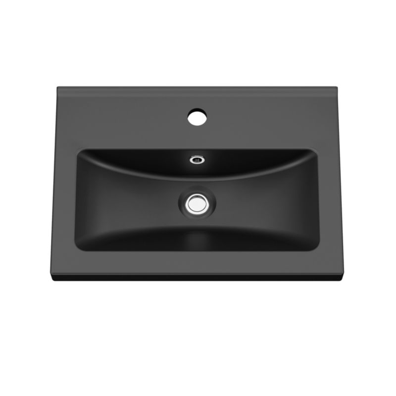 GoodHome Nira Slim keramisk vask 12,4 x 36,3 x 60,4 cm mat-sort