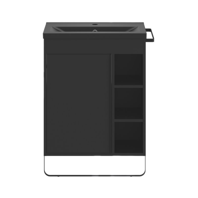 GoodHome Nira Slim keramisk vask 12,4 x 36,3 x 60,4 cm mat-sort