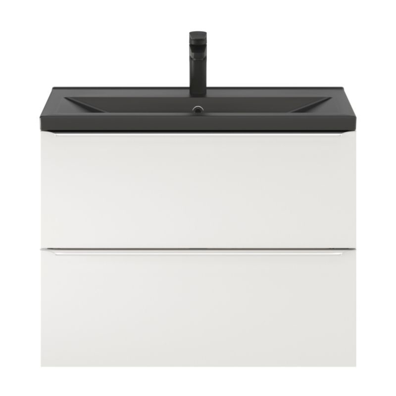 GoodHome Nira Slim keramisk vask 12,4 x 36,3 x 80,4 cm mat-sort