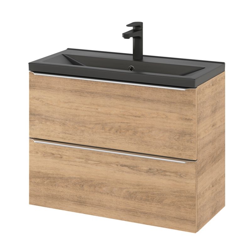 GoodHome Nira Slim keramisk vask 12,4 x 36,3 x 80,4 cm mat-sort