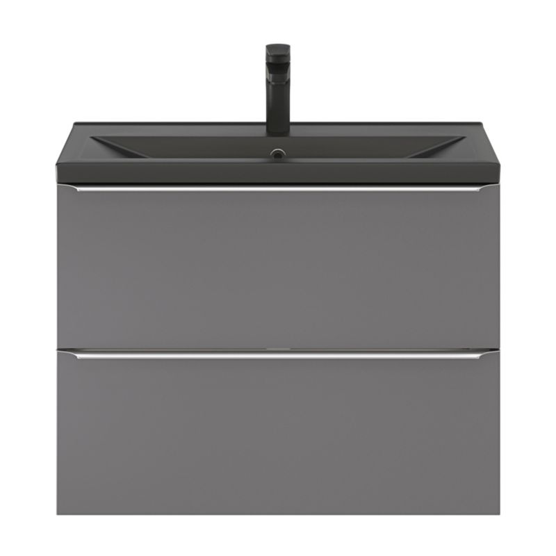 GoodHome Nira Slim keramisk vask 12,4 x 36,3 x 80,4 cm mat-sort