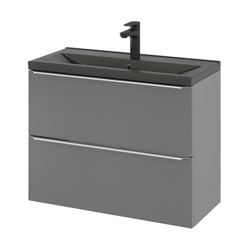 GoodHome Nira Slim keramisk vask 12,4 x 36,3 x 80,4 cm mat-sort