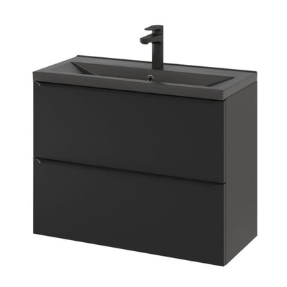 GoodHome Nira Slim keramisk vask 12,4 x 36,3 x 80,4 cm mat-sort