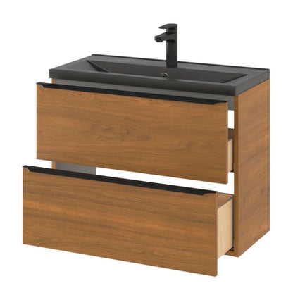 GoodHome Nira Slim keramisk vask 12,4 x 36,3 x 80,4 cm mat-sort
