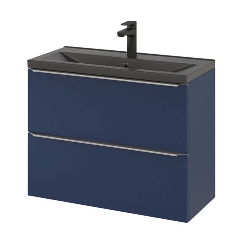 GoodHome Nira Slim keramisk vask 12,4 x 36,3 x 80,4 cm mat-sort