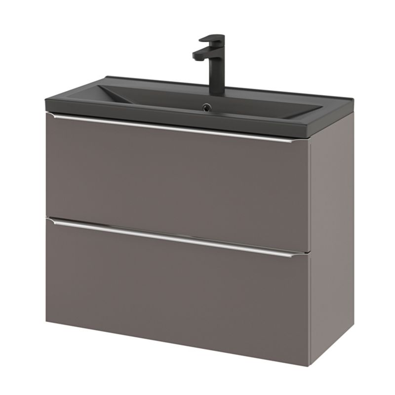 GoodHome Nira Slim keramisk vask 12,4 x 36,3 x 80,4 cm mat-sort