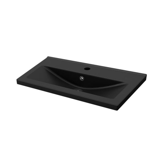 GoodHome Nira Slim keramisk vask 12,4 x 36,3 x 80,4 cm mat-sort