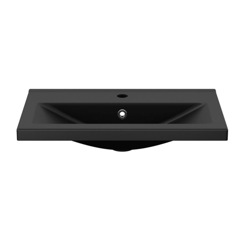 GoodHome Nira Slim keramisk vask 12,4 x 36,3 x 80,4 cm mat-sort