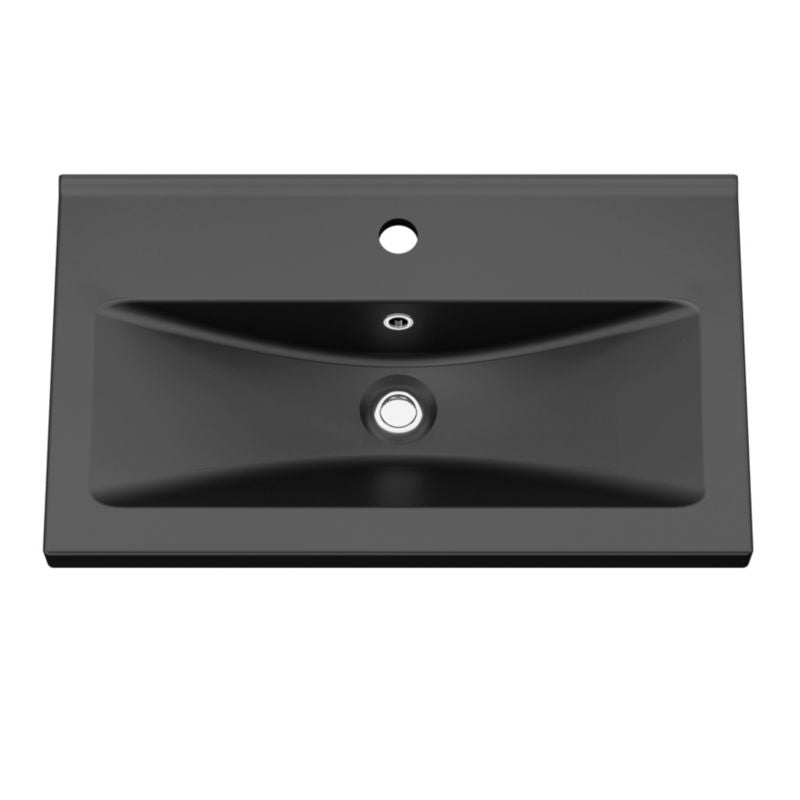GoodHome Nira Slim keramisk vask 12,4 x 36,3 x 80,4 cm mat-sort