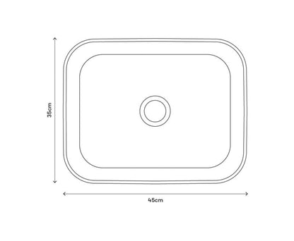 Keramisk Håndvask Lana 44,7x30,7 cm Hvid Rektangulær | 5059340018089