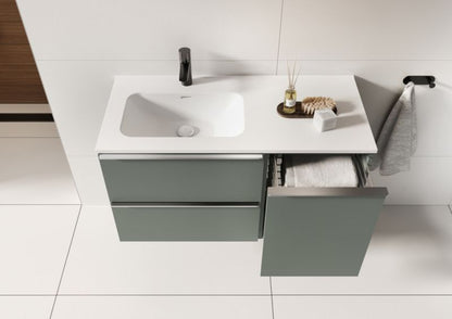 Umywalka Meblowa Ceramiczna 100 cm Lewa Biały Połysk | RE041004078060