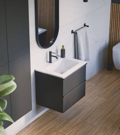 Keramisk Håndvask til Møbel 61,5 cm Hvid Rektangulær